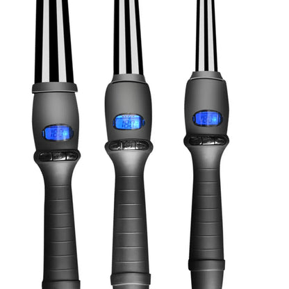 LCD Conical Curling Iron Ceramic Glaze Hair Curler