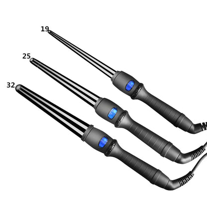 LCD Conical Curling Iron Ceramic Glaze Hair Curler