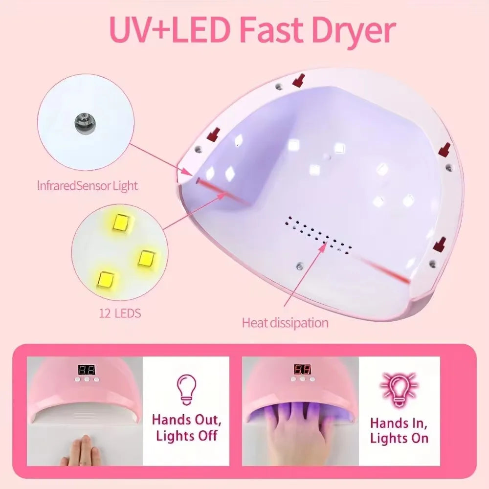 USB Electric Nail Drill & UV LED Lamp Manicure Kit