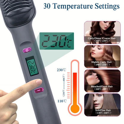 Electric Hot Comb Straightener Brush