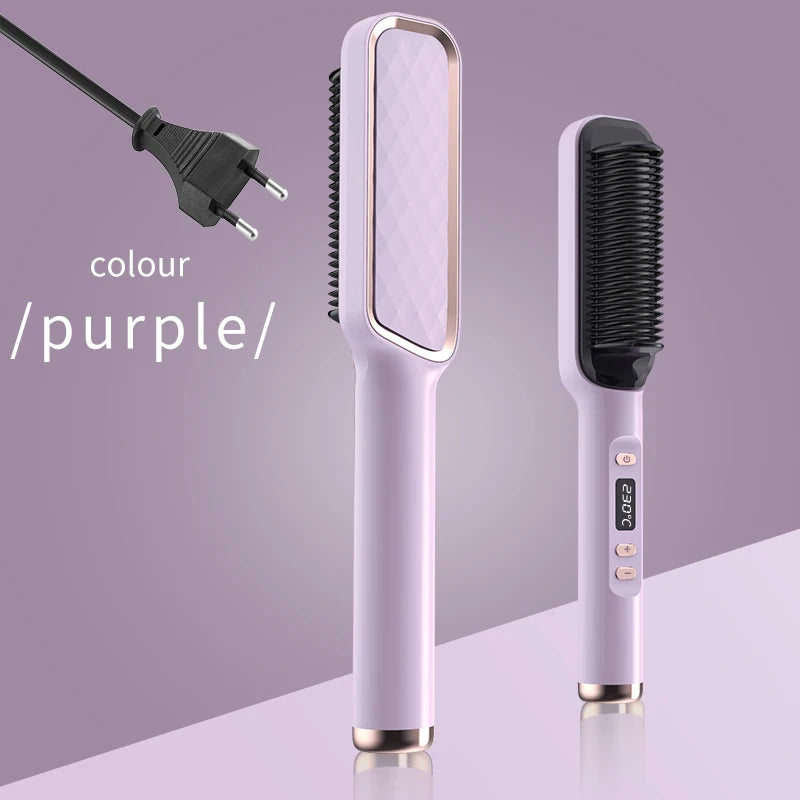 Electric Hot Comb Straightener Brush