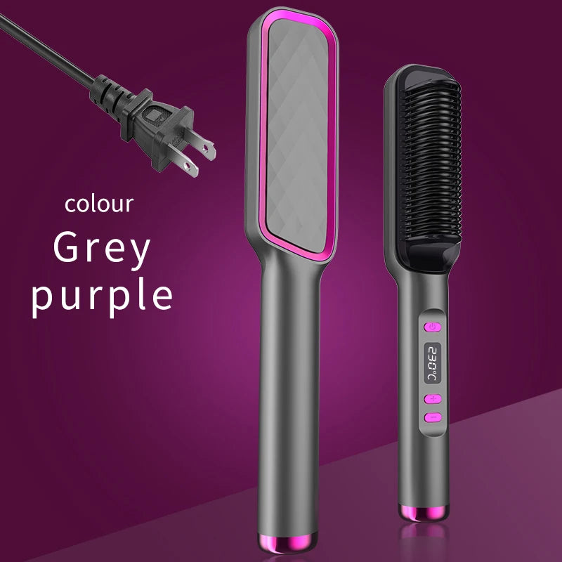 Electric Hot Comb Straightener Brush