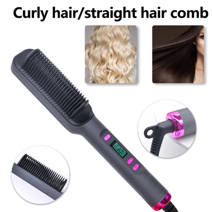 Electric Hot Comb Straightener Brush