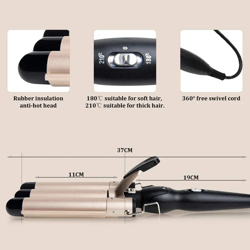 1-Inch Triple Barrel Curling Iron