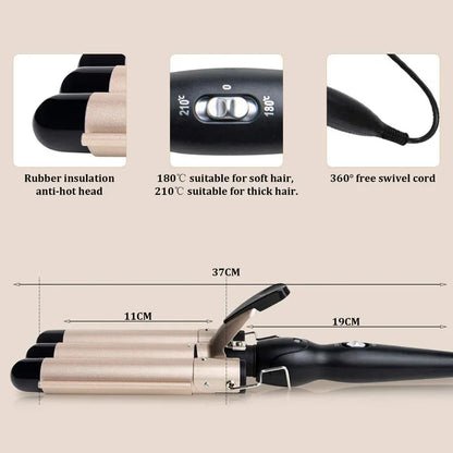1-Inch Triple Barrel Curling Iron
