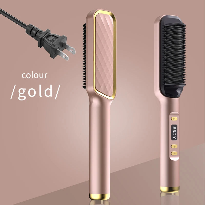 Electric Hot Comb Straightener Brush