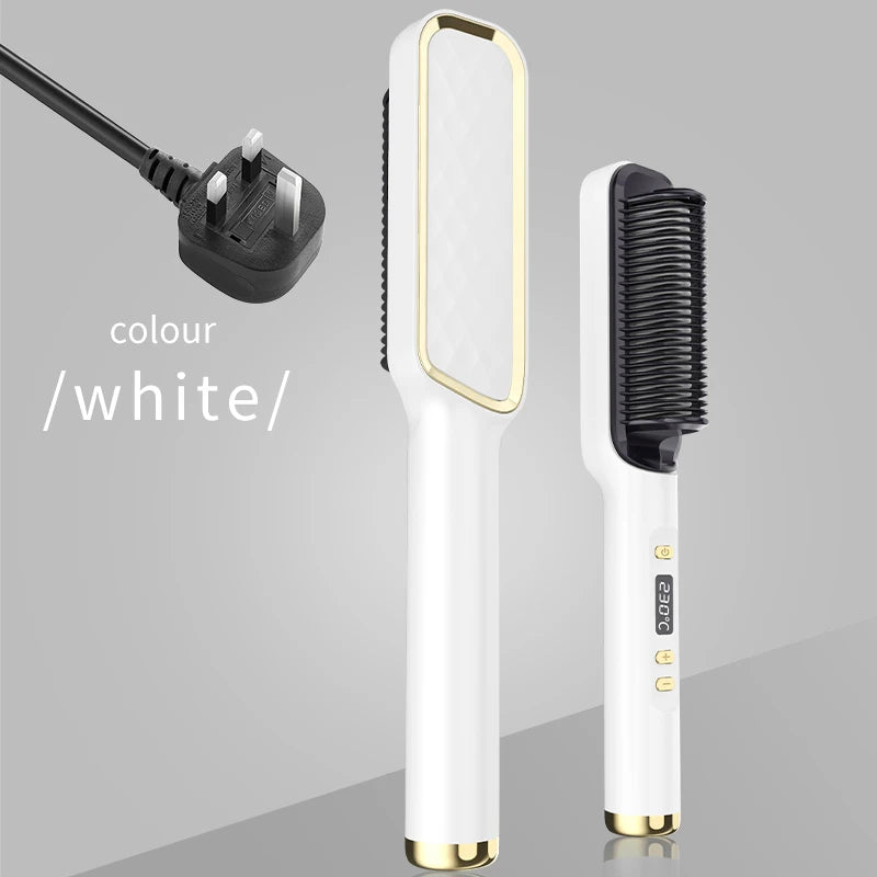 Electric Hot Comb Straightener Brush