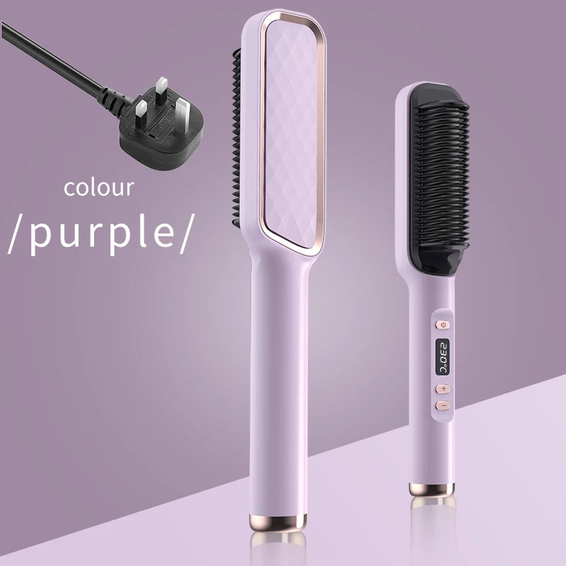 Electric Hot Comb Straightener Brush